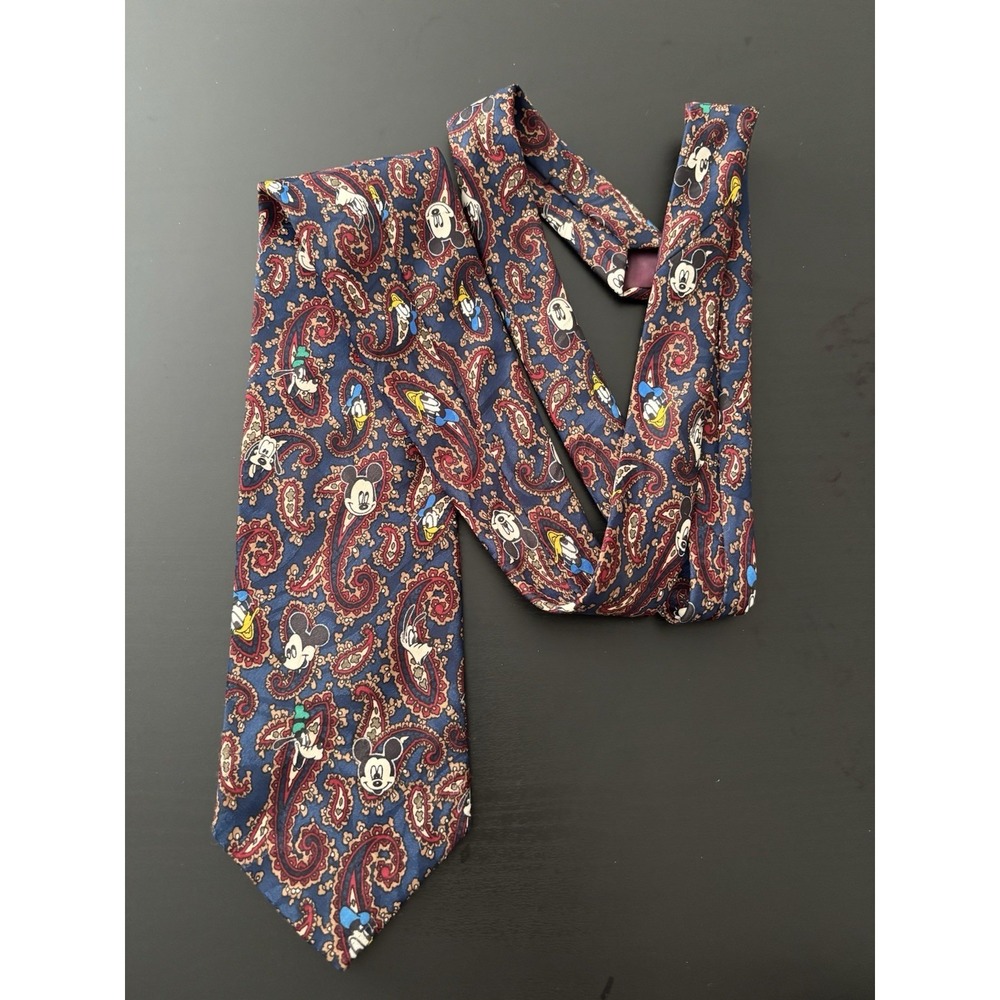 Vintage Mickey Unlimited Balancine Necktie Tie Paisley‎ Print Characters AOP